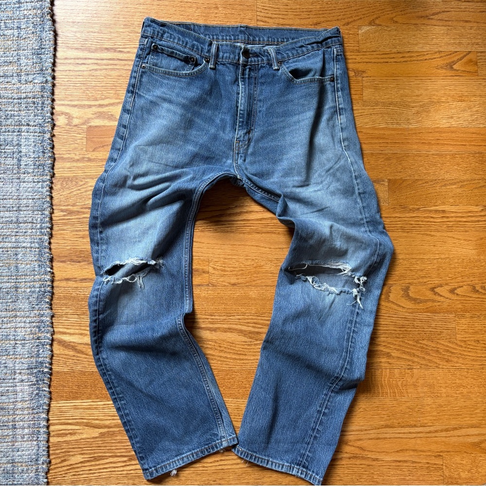 Levi’s 505 Men’s Jeans Relaxed Fit Distressed 36